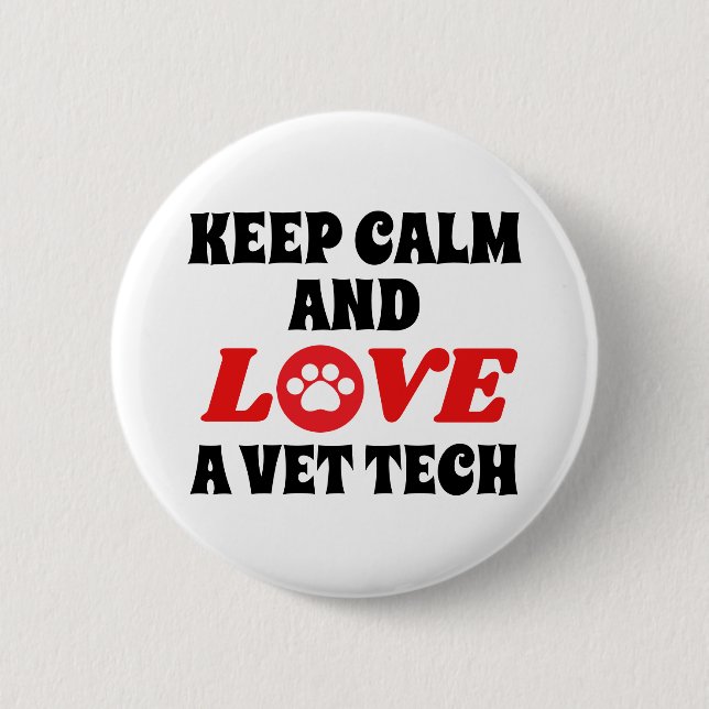 Ruhe und Liebe als Techniker behalten Button (Vorderseite)