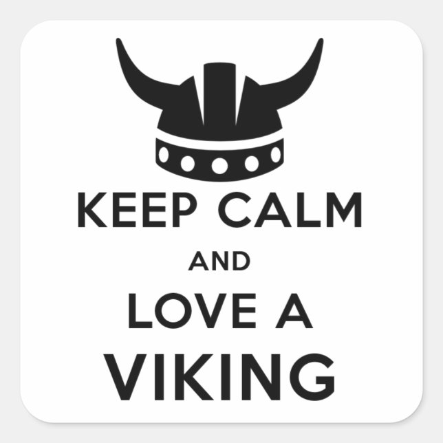 Ruhe und Liebe auf einem Viking-Aufkleber behalten Quadratischer Aufkleber (Vorderseite)