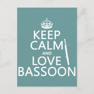 Ruhe und Liebe-Bassoon (beliebige Hintergrundfarbe Postkarte