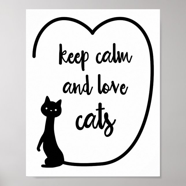 Ruhe und Liebe behaltend Katzen zitieren Wandkunst Poster (Vorne)