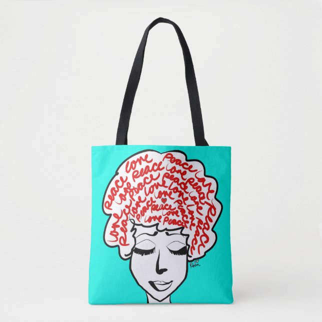 Ruhe und Liebe Canvas Beutel Tasche (Vorderseite)