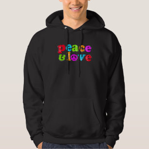 Ruhe und Liebe - ein buntes, spielerisches Slogan- Hoodie