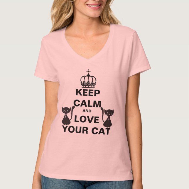 Ruhe und Liebe Ihrer Katze behalten T-Shirt (Vorderseite)