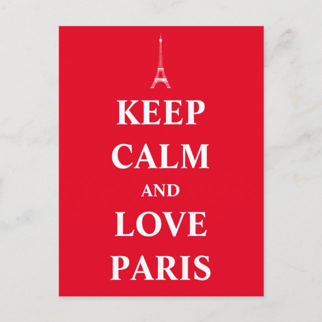 Ruhe und Liebe in Paris behalten Postkarte (Vorderseite)