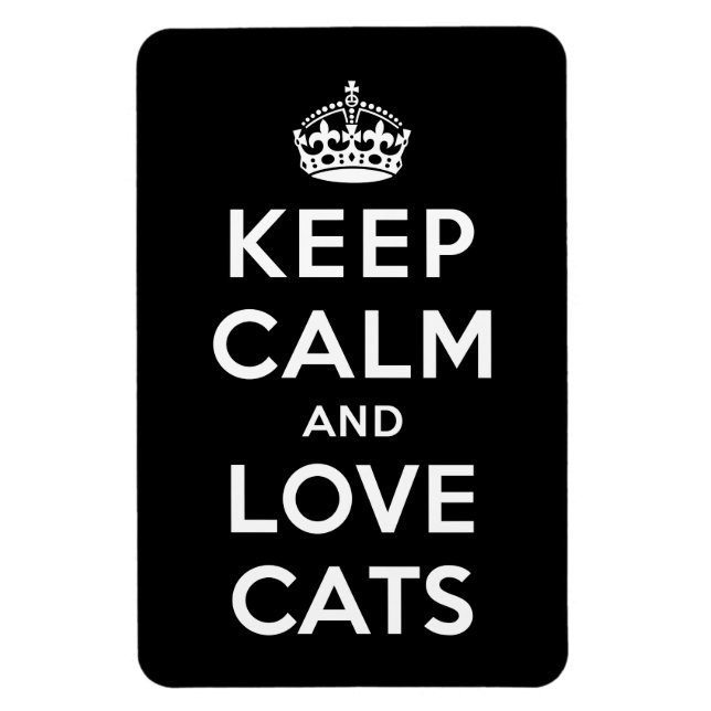 Ruhe und Liebe Katzen behalten Magnet (Vertikal)