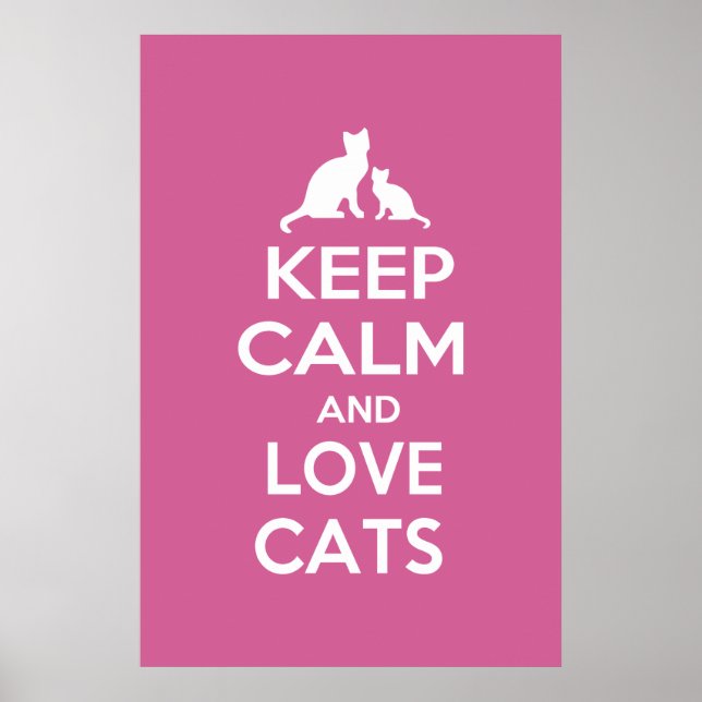 Ruhe und Liebe Katzen behalten Poster (Vorne)