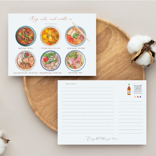 Ruhe und Noodle auf der Postkarte behalten (Von Creator hochgeladen)