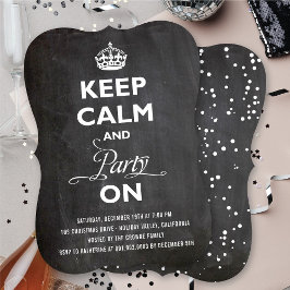 Ruhe und Party auf Chalkboard Funny Holiday behalt Einladung