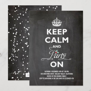 Ruhe und Party auf Chalkboard Funny Holiday behalt Einladung