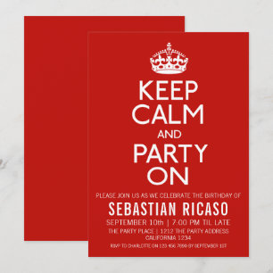 Ruhe und Party behalten Einladung