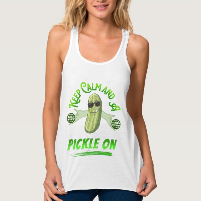 Ruhe und Pickle auf Pickleball-T - Shirt behalten (Vorderseite)