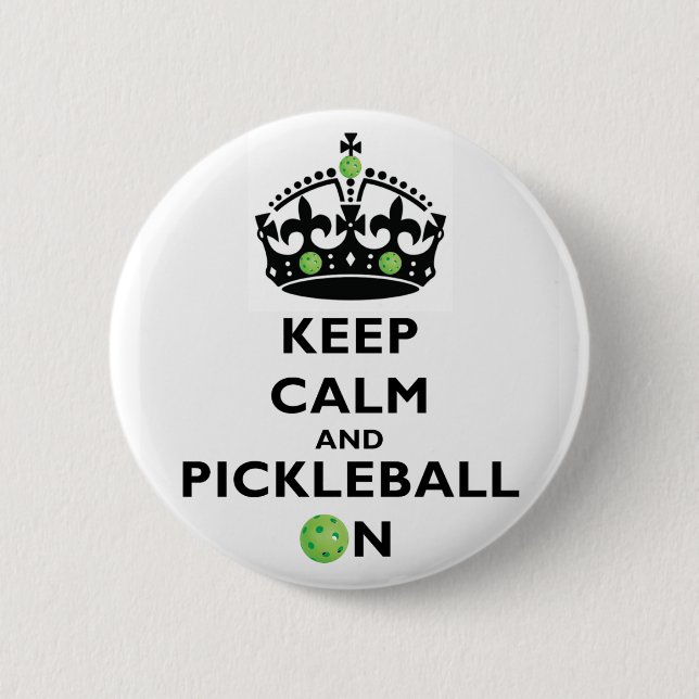 Ruhe und Pickleball behalten Button (Vorderseite)