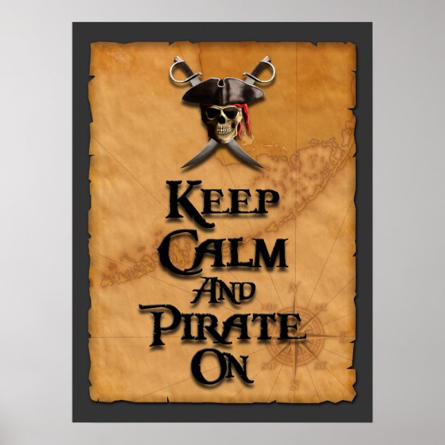 Ruhe und Piraten behalten Poster (Vorne)