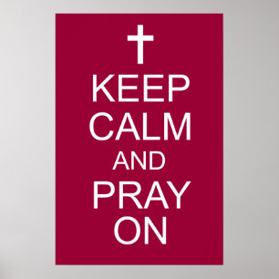Ruhe und PRAY auf Plakat behalten