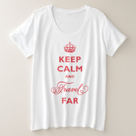 Ruhe und Reisen behalt weit roter Text und kurzes  Große Größe T-Shirt