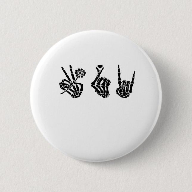 Ruhe und Roll Skeleton Hands Classic Button (Vorderseite)