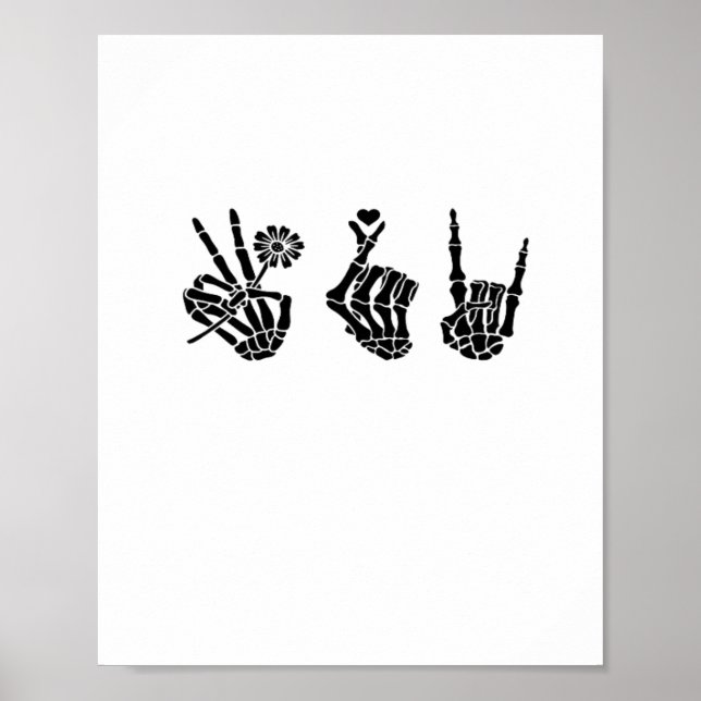 Ruhe und Roll Skeleton Hands Classic Poster (Vorne)