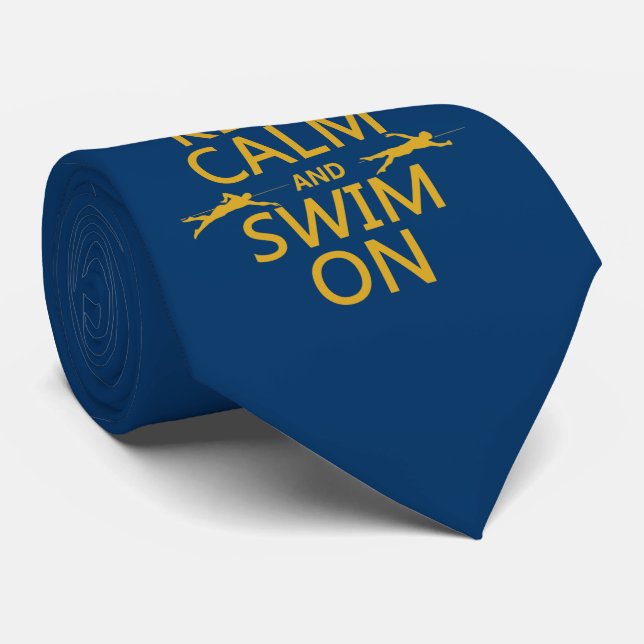 Ruhe und Schwimmen behalten (in beliebiger Farbe) Krawatte (Gerollt)