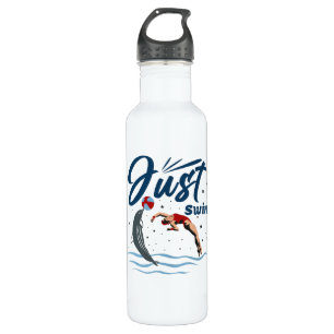 Ruhe und Schwimmen behalten - Schwimmerdesign Edelstahlflasche