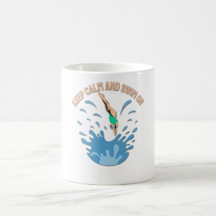 Ruhe und Schwimmen behalten - Schwimmerdesign Kaffeetasse