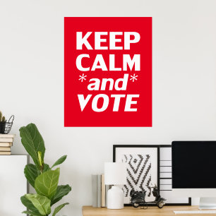 "Ruhe und Stimme Behalten" weiß, rot Poster
