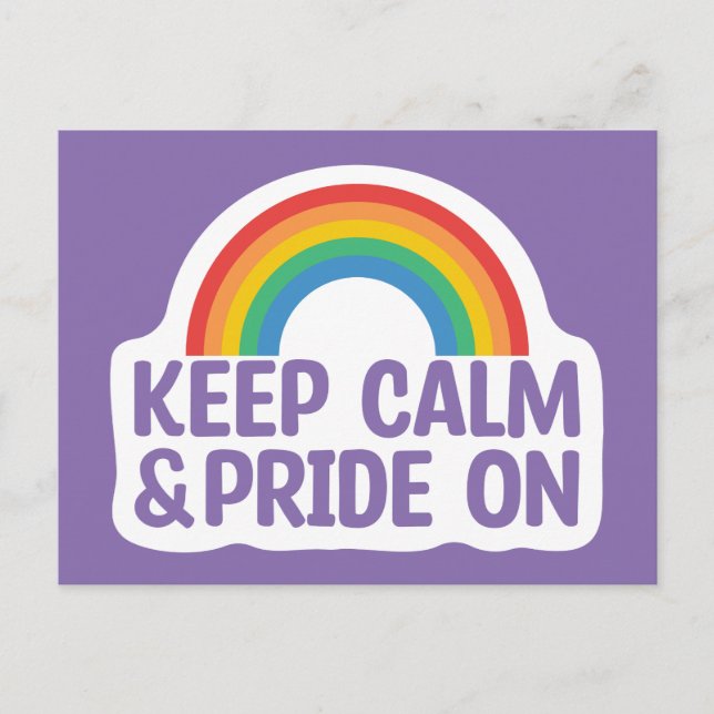 Ruhe und Stolz behalten | Gay Pride Monat Postkarte (Vorderseite)