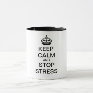 Ruhe und STOPP-STRESS behalten - personalisierter Tasse
