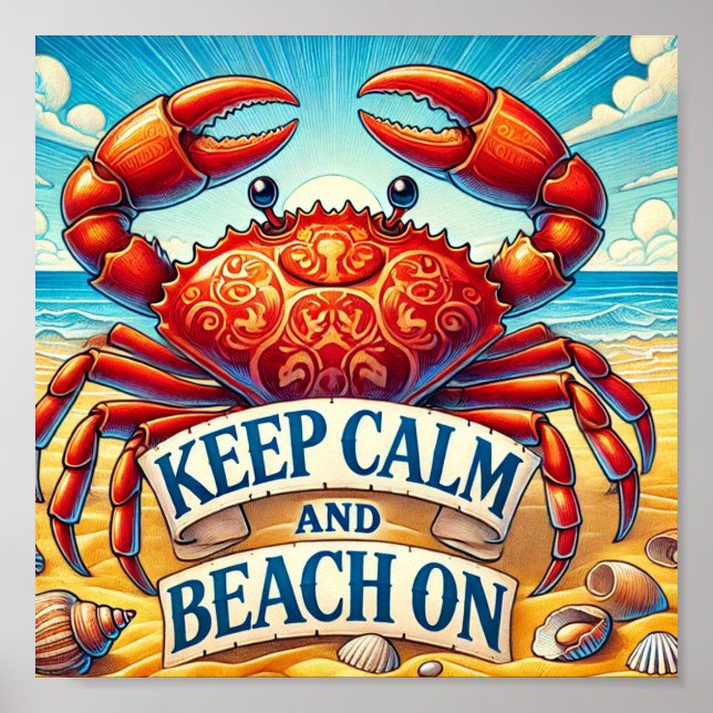 Ruhe und Strand behalten Poster (Vorne)