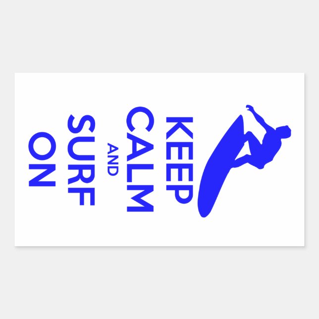Ruhe und Surfen behalten Rechteckiger Aufkleber (Vorderseite)
