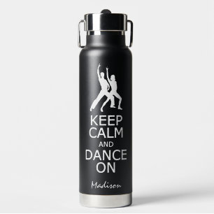 Ruhe und Tanz behalten auf individuelle Name & Far Trinkflasche
