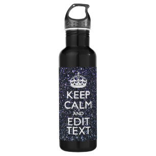 Ruhe und Text auf Mitternachtsschwarz behalten Edelstahlflasche