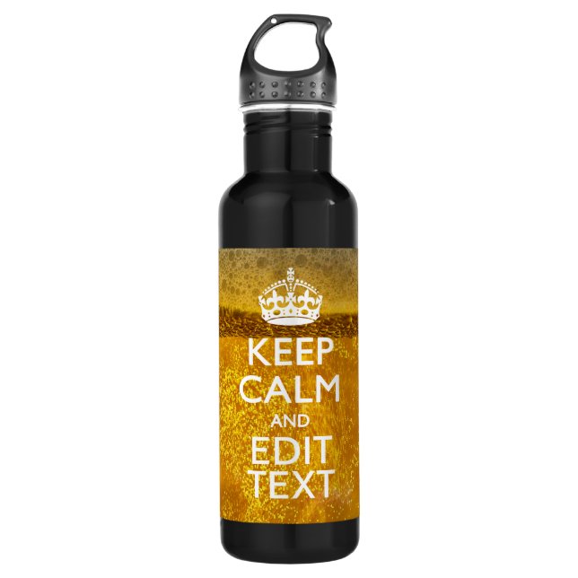Ruhe und Text für Bier behalten Edelstahlflasche (Vorderseite)