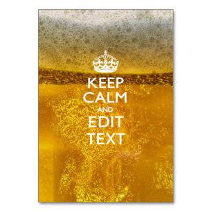 Ruhe und Text für Bier behalten Tischnummer