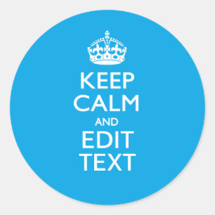 Ruhe und Text in Sky Blue behalten Runder Aufkleber