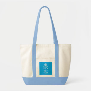 Ruhe und Text in Sky Blue behalten Tragetasche