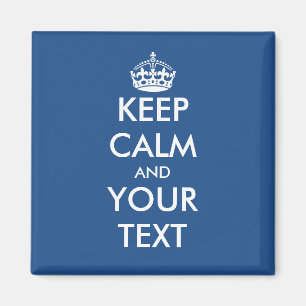 Ruhe und Textmagnet behalten   Blau und Weiß Magnet