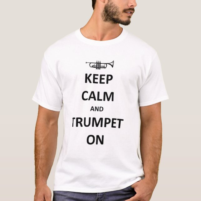 Ruhe und Trompete behalten T-Shirt (Vorderseite)