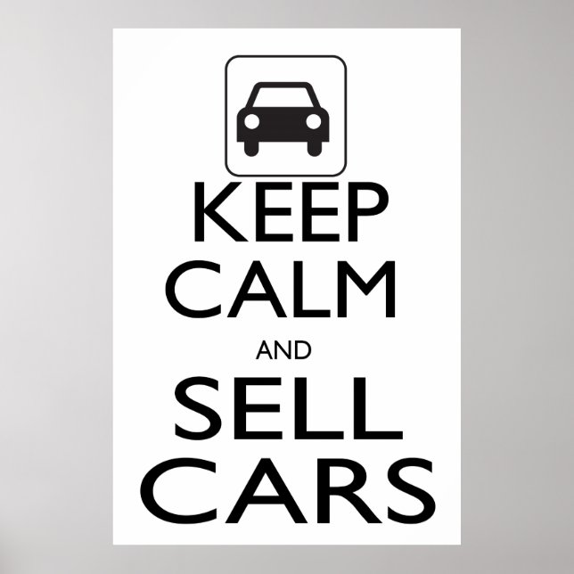 Ruhe und Verkauf von Autos behalten Poster (Vorne)