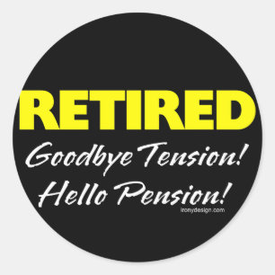Ruhegehälter Hellow Pension (Dunkel) Runder Aufkleber