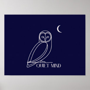 Ruhegeist Eule – Minimalistisches Nachtweisheitsde Poster
