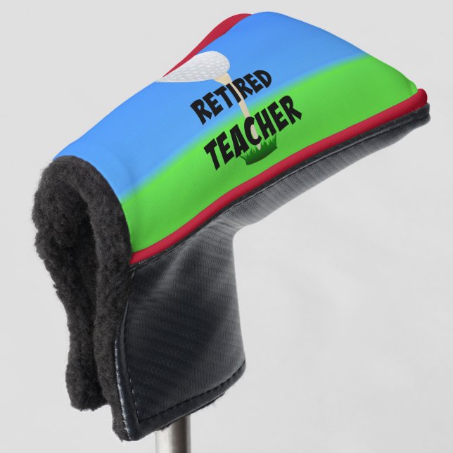 Ruhelehrer, Golfball auf Abschlag Golf Headcover (3/4 Vorderseite)