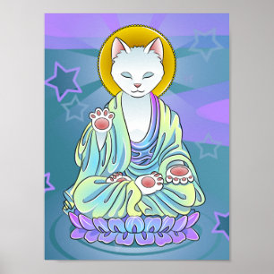Ruhemeow-Katzen-Buddha-Zen Poster