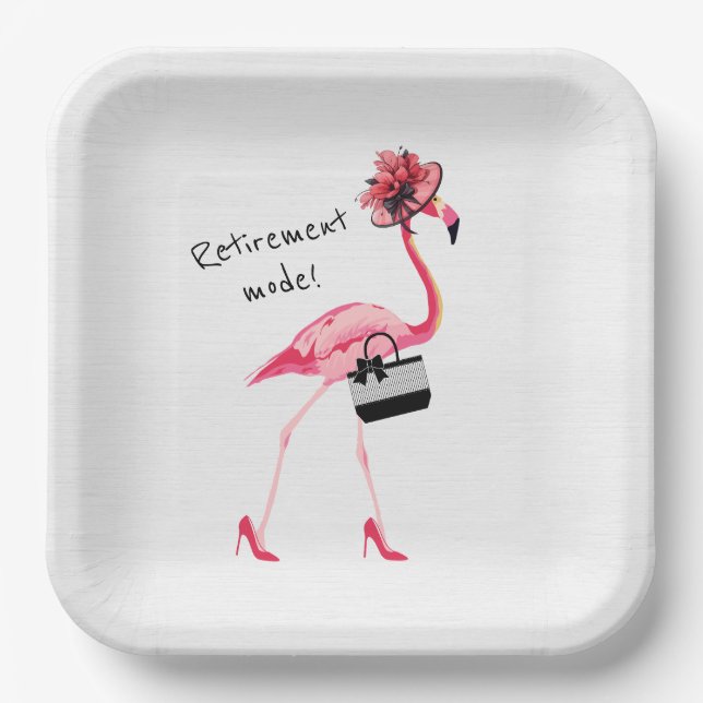Ruhemodus! Chic Classy Pink Flamingo Pappteller (Vorderseite)