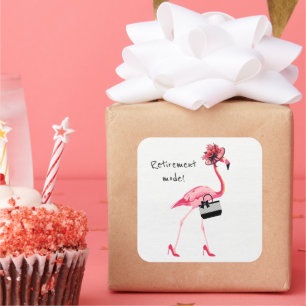 Ruhemodus! Chic Classy Pink Flamingo Quadratischer Aufkleber