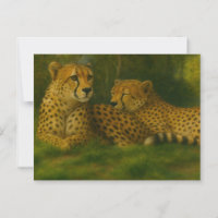 Ruhen des Cheetah Duo in der Waldlandschaft