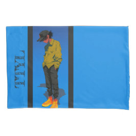 ruhen von Vibes in Aquamarinem Blau, Kissenbezug