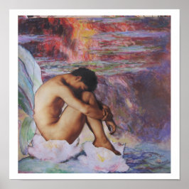 Ruhende Fee in Monets Garten - Collage-Kunst Poster