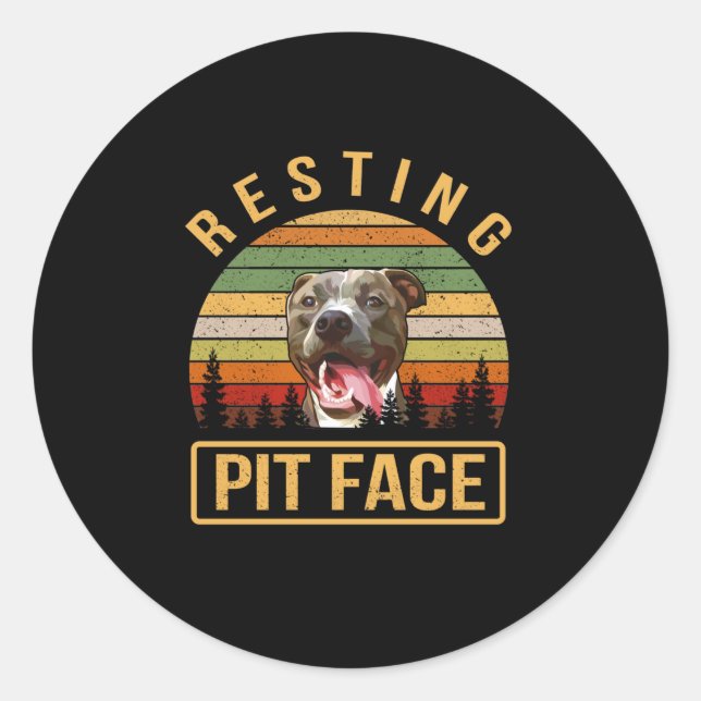 Ruhende Pitbullenfläche Runder Aufkleber (Vorderseite)