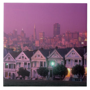 Ruhenhäuser bei Sonnenuntergang in San Francisco, Fliese