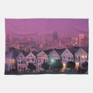 Ruhenhäuser bei Sonnenuntergang in San Francisco, Geschirrtuch